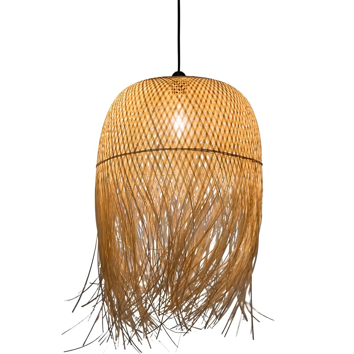 Lampada a sospensione in bambù intrecciato – Illuminazione per sale da tè, ristoranti e hotel