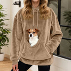 Felpa Oversized in Fleece con Tasca a Marsupio – Maglione Caldo da Donna per Casa