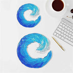 OceanFlow - Scultura in vetro artistica di Maestosa Onda Oceanica