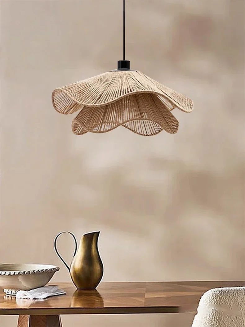 WabiRope Aura: Lampada a Sospensione in Canapa Wabi Sabi Scandinava