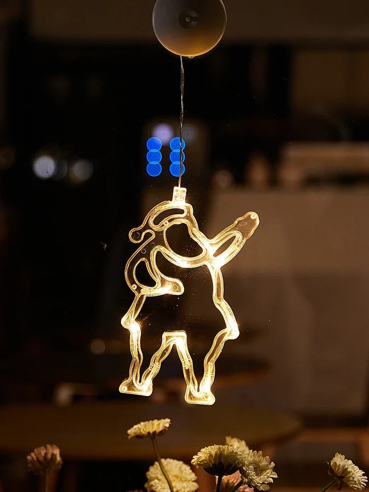 SantaGlow Illuminazione LED per Finestra con Ventosa