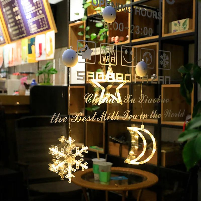 SantaGlow Illuminazione LED per Finestra con Ventosa