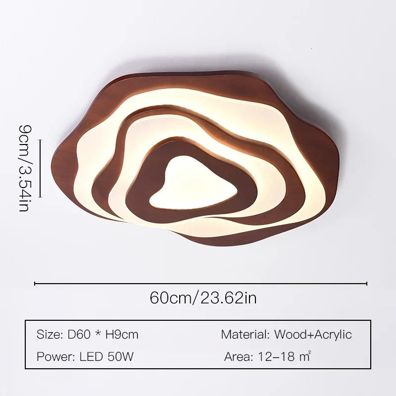 Lampadario LED in legno scandinavo chic
