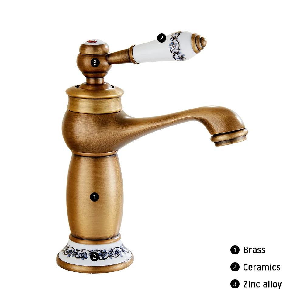 AntiqueFlow – Rubinetto da pavimento classico con design retro e controllo a leva singola