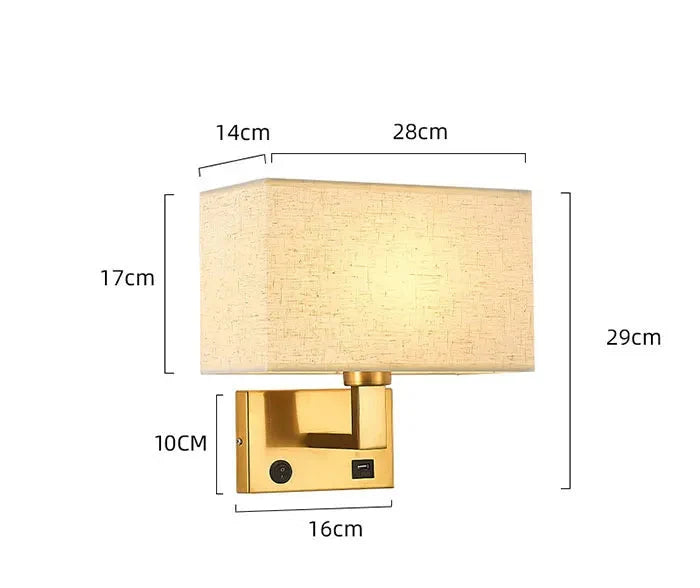 Lampada da Parete Moderna con Paralume in Tessuto