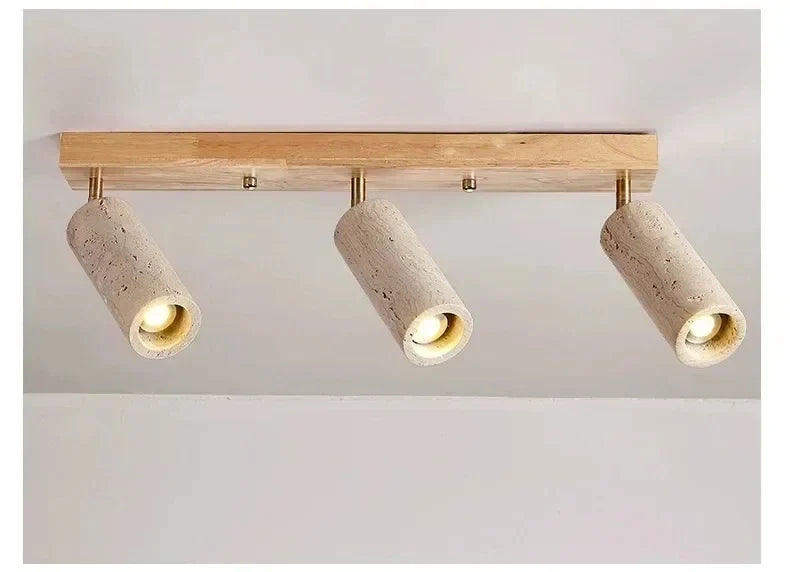 Lampada da soffitto in Travertino
