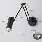 LUXARM Lampada da Parete Regolabile con Braccio Lungo
