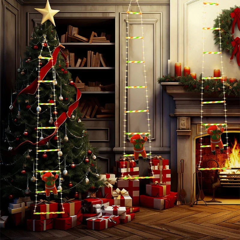 KerstLuxe Babbo Natale Scala LED Illuminazione d'Atmosfera – 1M / 3M Luce a Stringa USB