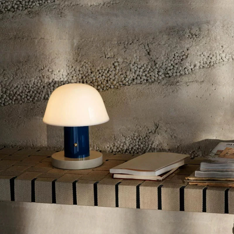 MushroomGlow - Lampada da tavolo ricaricabile con luminosità regolabile