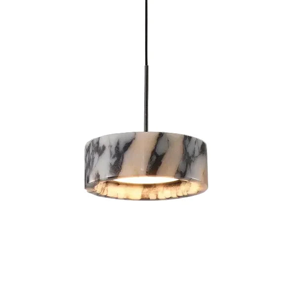 Lampada a sospensione in pietra naturale nera – Alta qualità & Moderna | Illuminazione d'interni elegante
