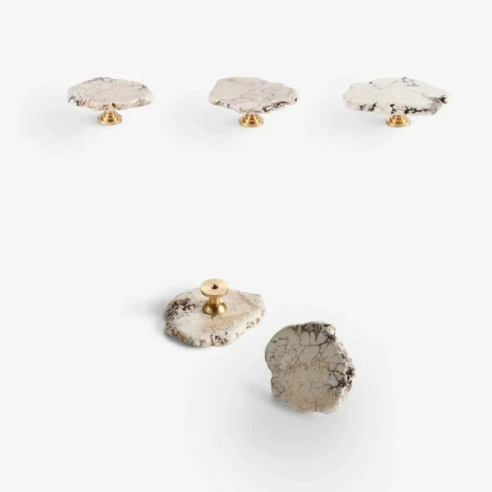Maniglia in Ottone con Marmo Turchese Etta