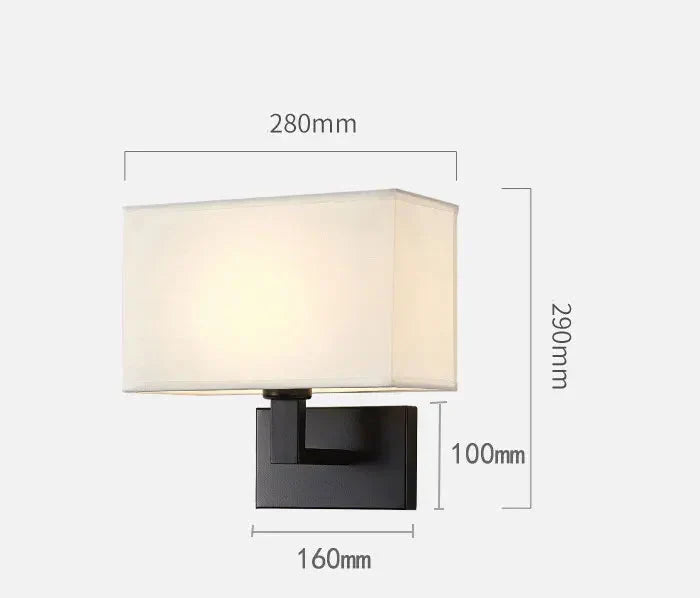 Lampada da Parete Moderna con Paralume in Tessuto