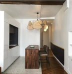 Lampadario in rattan e bambù dal design moderno