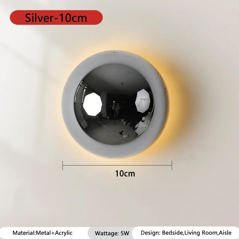 LumiBau Luxe Bauhaus Lampada da Parete Rotonda