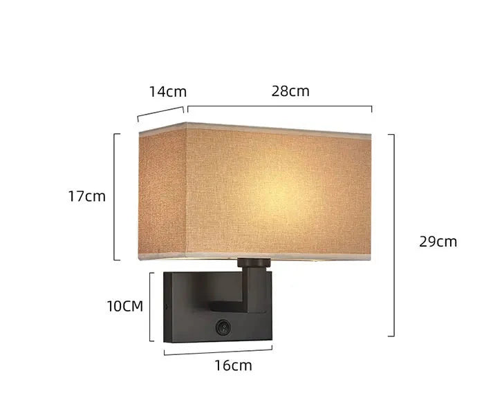 Lampada da Parete Moderna con Paralume in Tessuto