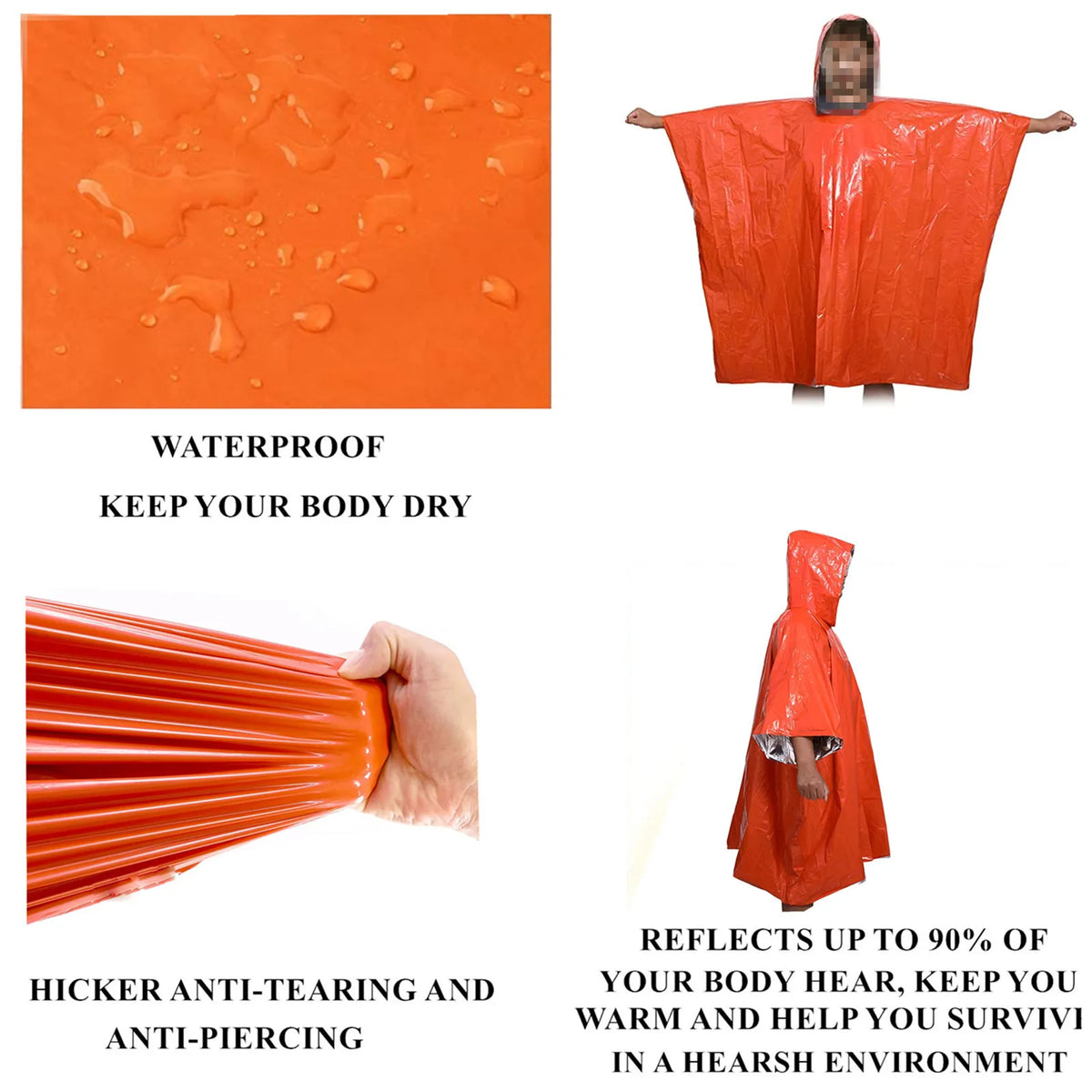 Poncho da Pioggia Pieghevole – Protezione Impermeabile e Antivento