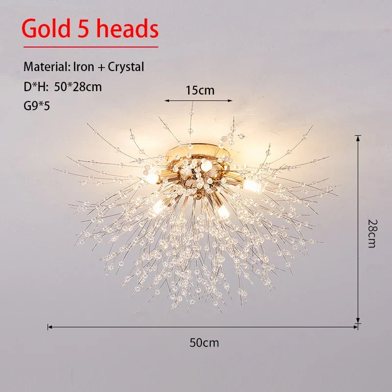 Dandeluxe Palla di Dente di Leone Lampada da Soffitto in Cristallo