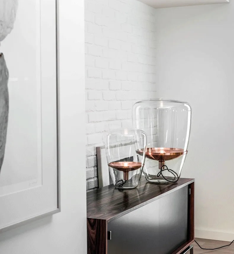 AuroraGlow – Lampada da Tavolo in Vetro LED Design Scandinavo