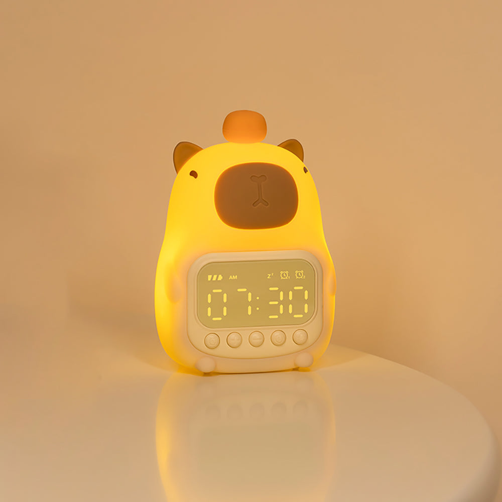 CapyGlow – Sveglia a forma di capybara con luce soffusa e design ricaricabile