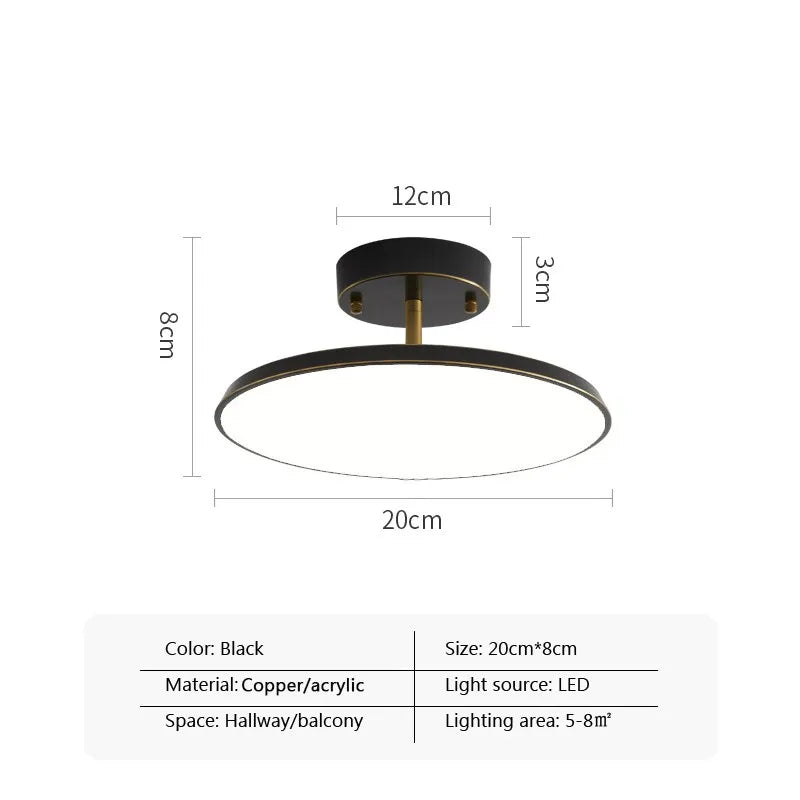plafonnier led minimalista oro nero rame camera soggiorno ingresso corridoio