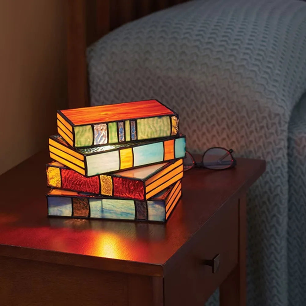 BookGlow - Lampada da tavolo creativa a forma di libro con illuminazione regolabile