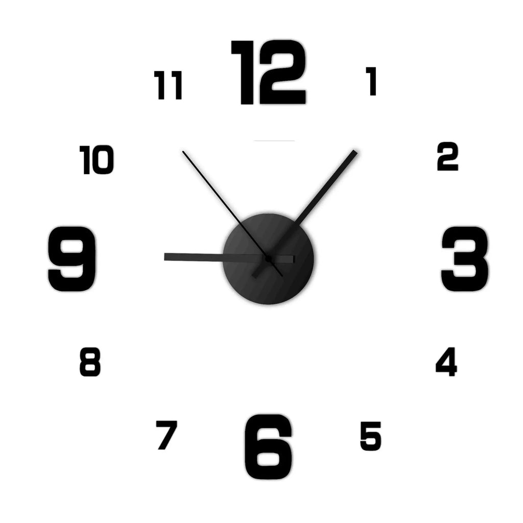 ClearView - Orologio da parete elegante senza cornice con numeri facili da leggere