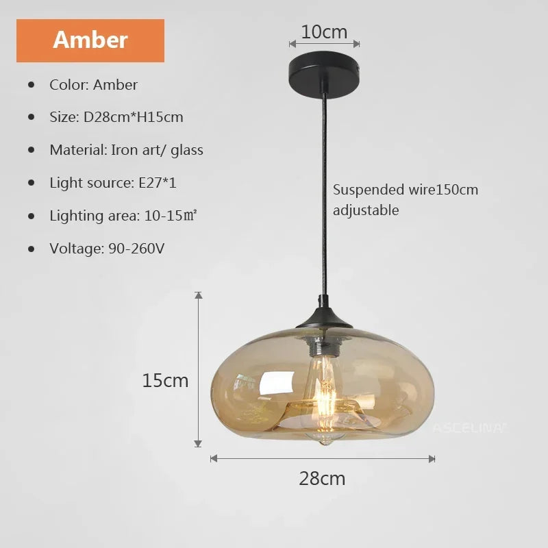 Lampada a Sospensione Moderna Colorata in Vetro
