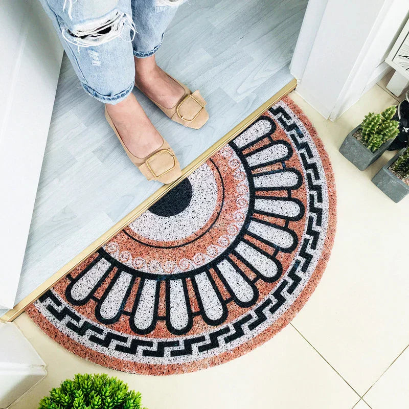 FloraMat - Tappetino rotondo elegante con audaci motivi geometrici