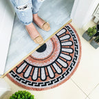 FloraMat - Tappetino rotondo elegante con audaci motivi geometrici