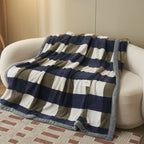 Coperta a Righe – Plaid Morbido per Divano e Letto con Motivo a Quadri Classico