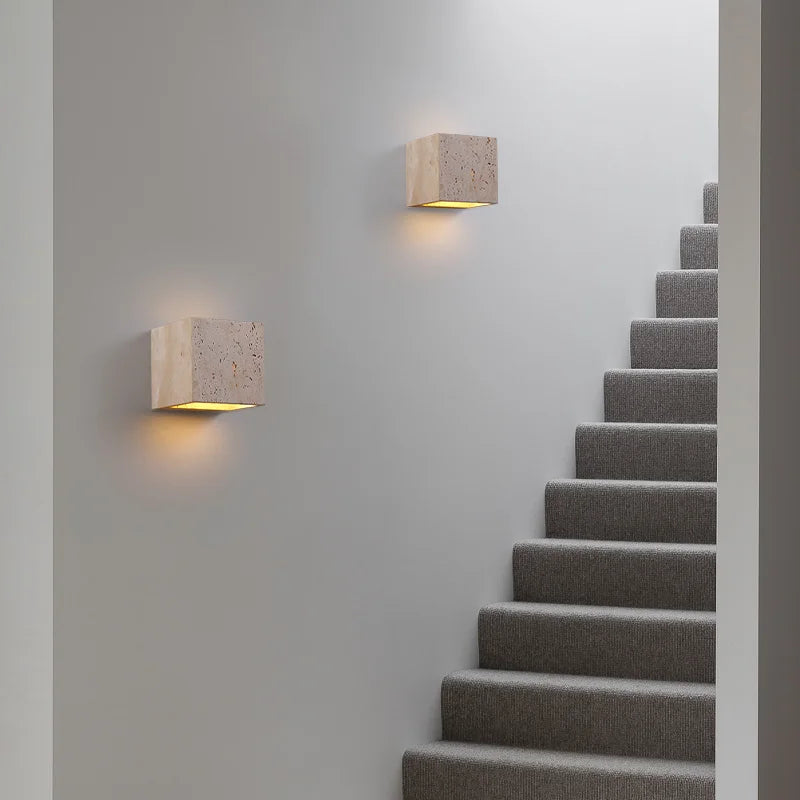 StoneBloc Lampada da Parete Esterna – Lampada da Parete in Aspetto Pietra Naturale per Giardino, Corridoio & Bagno