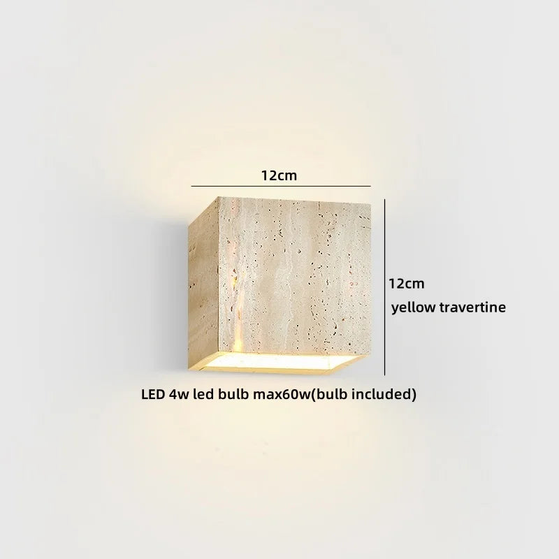 TerraLume Wabi-Sabi Travertino Lampada da Parete LED