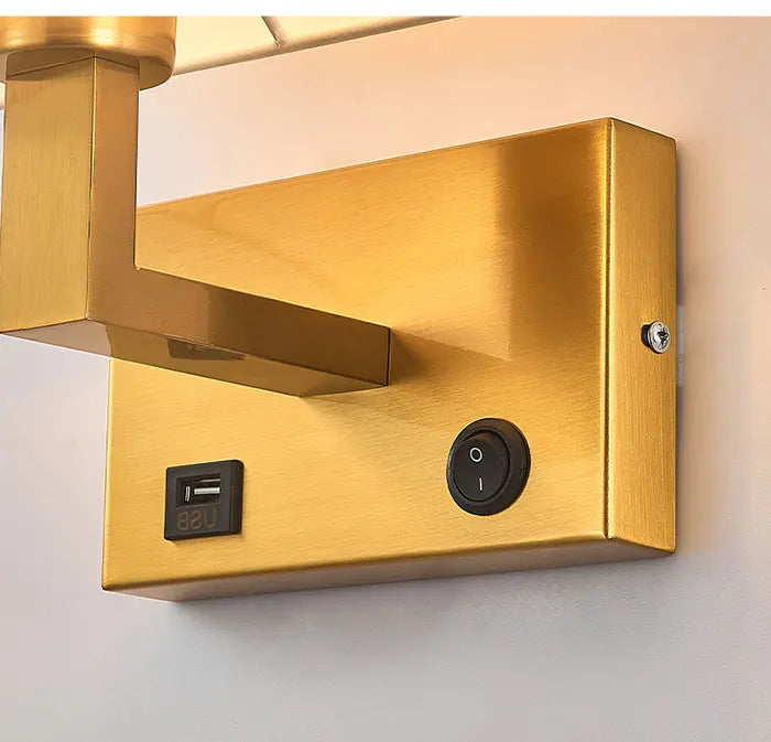 Lampada da Parete Moderna con Paralume in Tessuto