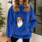 Felpa Oversized in Fleece con Tasca a Marsupio – Maglione Caldo da Donna per Casa