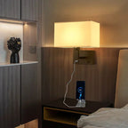 Lampada da Parete Moderna con Paralume in Tessuto