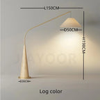 LumiArc – Lampada da terra in legno di lusso con paralume in tessuto