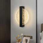 LumaLeaf Pannello Rotondo da Parete – Lampada da Parete LED Moderna con Foglia Argento e Luce Calda (3500K)
