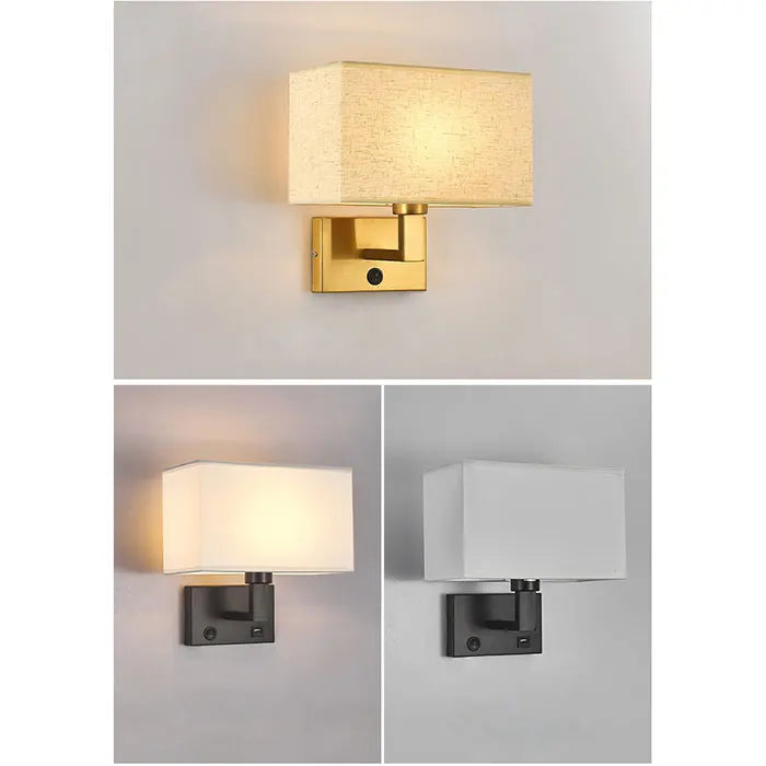 Lampada da Parete Moderna con Paralume in Tessuto