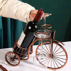 PedalPress - Vino Vintage Supporto con Bicicletta a Tre Ruote e Portabicchieri