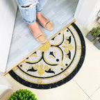 FloraMat - Tappetino rotondo elegante con audaci motivi geometrici