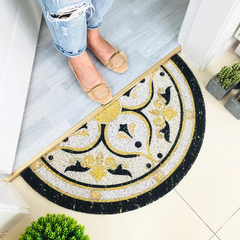 FloraMat - Tappetino rotondo elegante con audaci motivi geometrici