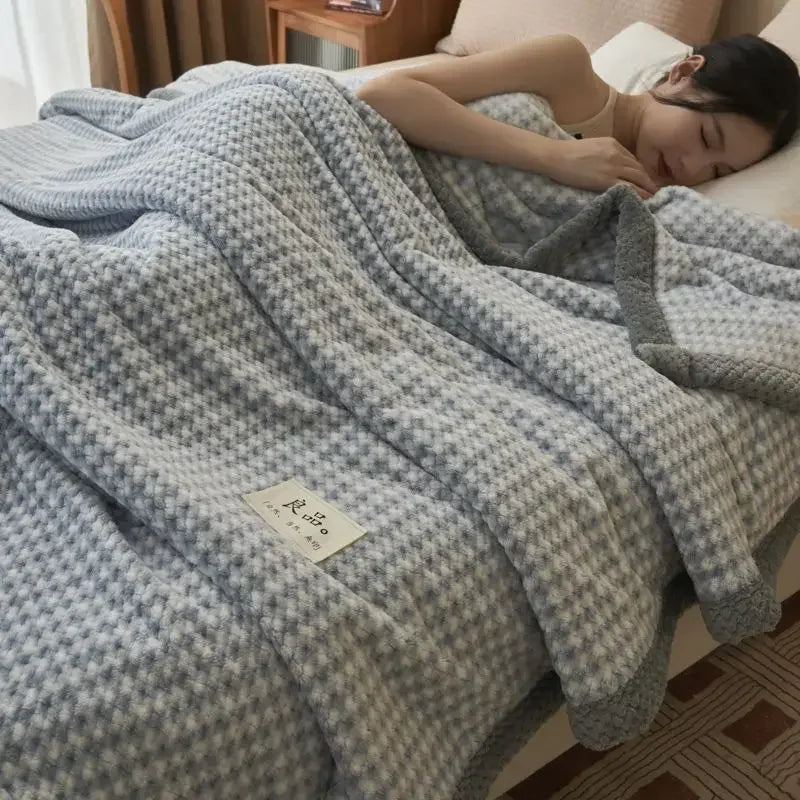 Coperta a Righe – Plaid Morbido per Divano e Letto con Motivo a Quadri Classico