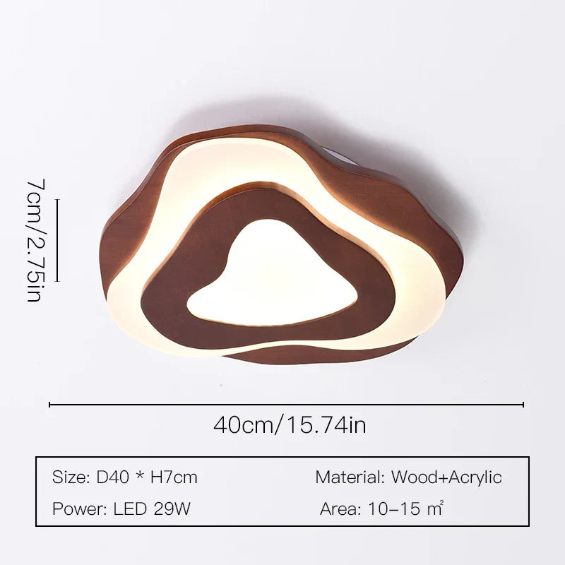 Lampadario LED in legno scandinavo chic