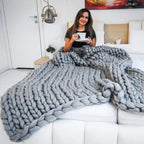 Coperta Chunky Lavorata a Maglia – Plaid Extra Morbido e Caldo per Divano e Letto