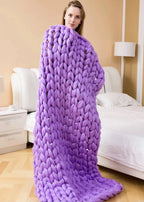 Coperta Chunky Lavorata a Maglia – Plaid Extra Morbido e Caldo per Divano e Letto