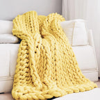 Coperta Chunky Lavorata a Maglia – Plaid Extra Morbido e Caldo per Divano e Letto