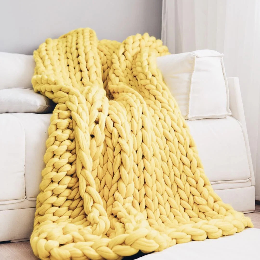 Coperta Chunky Lavorata a Maglia – Plaid Extra Morbido e Caldo per Divano e Letto