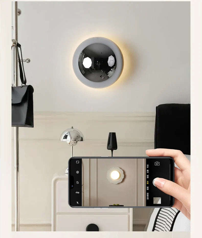 LumiBau Luxe Bauhaus Lampada da Parete Rotonda