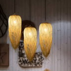 Lampada a sospensione in bambù intrecciato – Illuminazione per sale da tè, ristoranti e hotel
