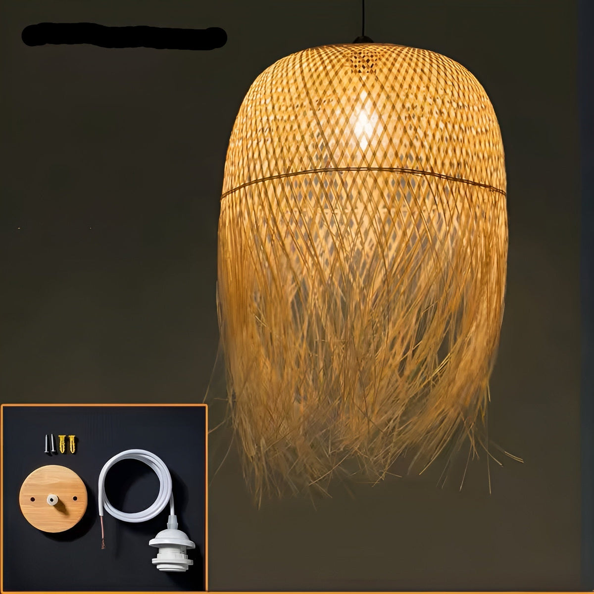 Lampada a sospensione in bambù intrecciato – Illuminazione per sale da tè, ristoranti e hotel